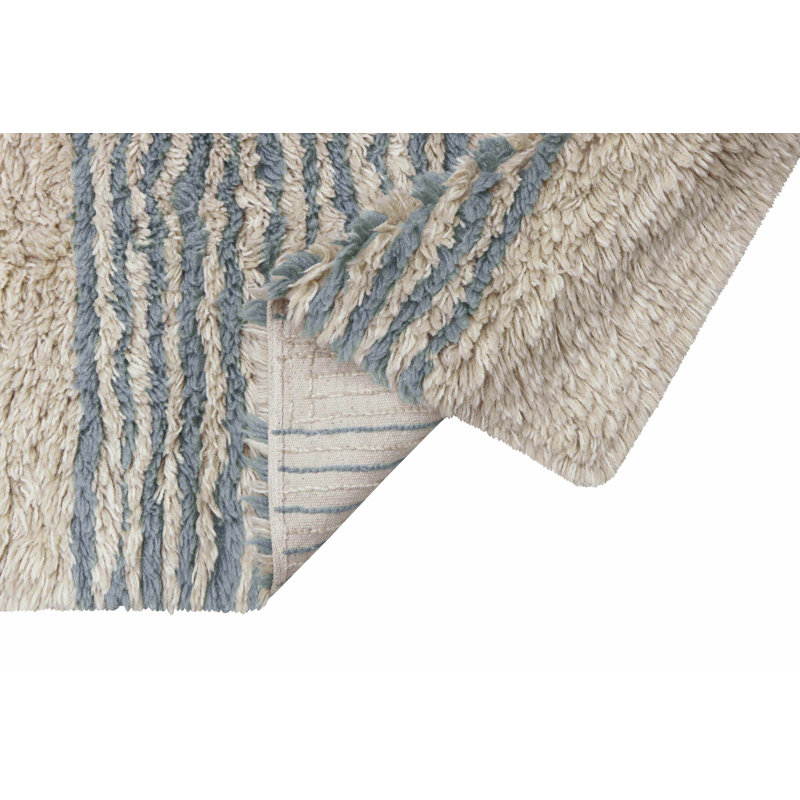 Regina Giménez Hand Tufted Wool Moroccan Area Rug in Sea Shell/Almond Frost/Smoke Blue/Sandstone