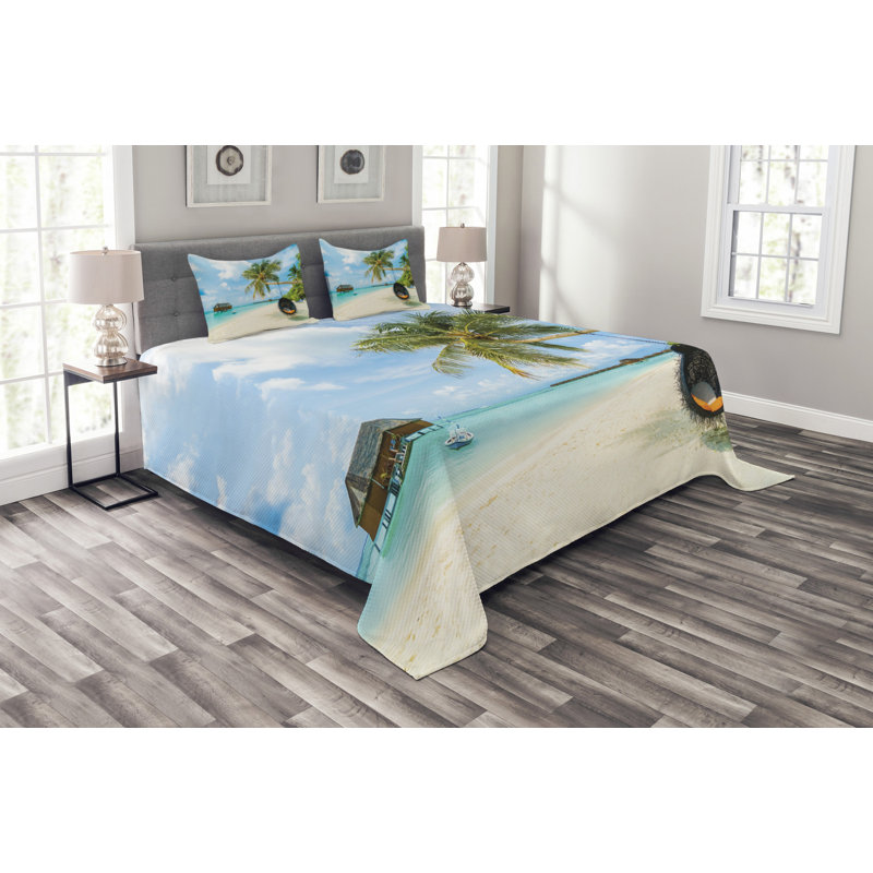 Desalvo No Pattern Bedspread with Pillow Shams, 220 x 264 cm