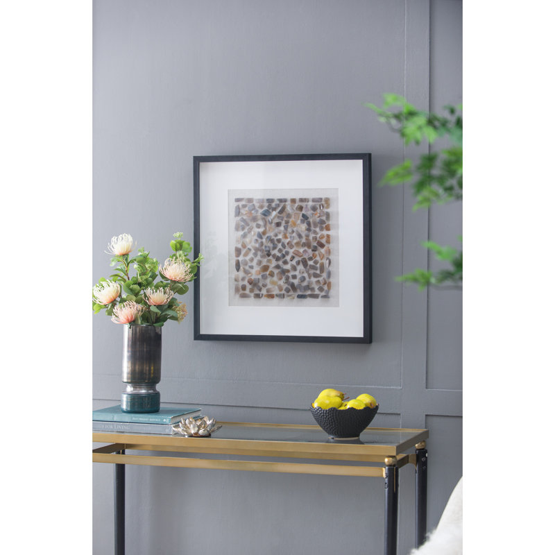 23.6x23.6 Inches Agate Shadow Box For Modern Spaces, Black - Framed With On Velvet, Design Enhancement Wall Art, 23.6 Inches, Frame, Velvet Backing, Good Office Or Transitional Living Room