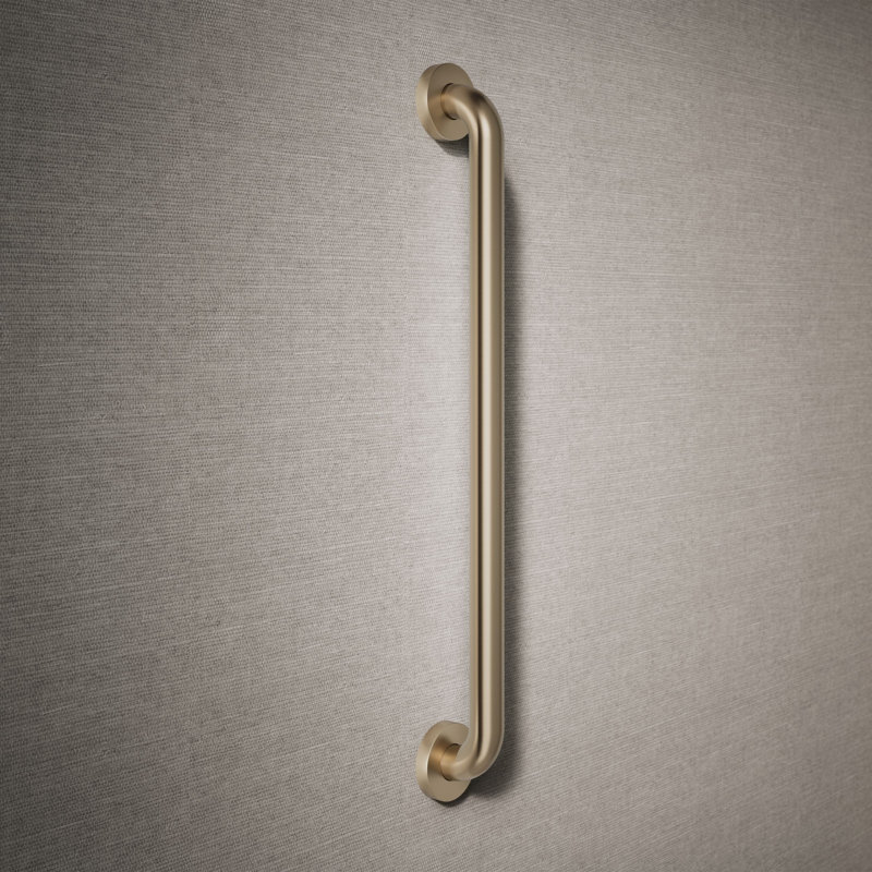 Barre d'appui contemporaine, L 24 po, Bronze brossé éclatant