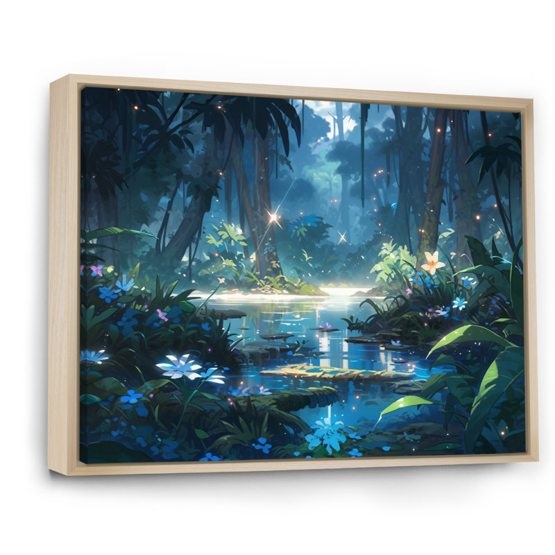 " Wild Jungle ", 24" H x 32" W x 1" D, Natural Floater Framed