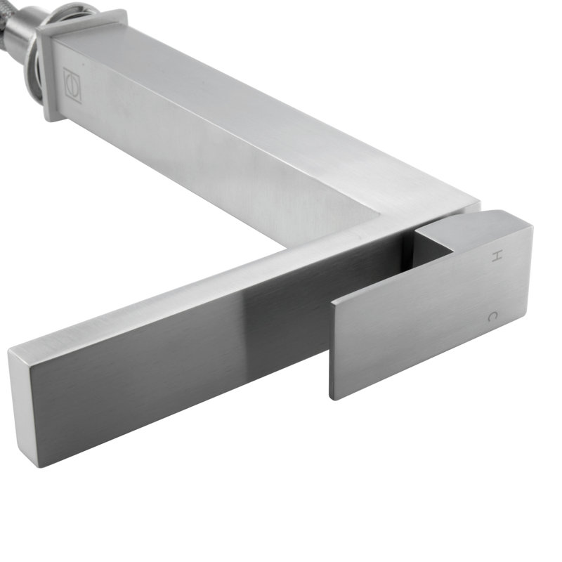 Robinet pour salle de bain à un trou Jakob, Nickel brossé