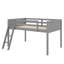 Lit mezzanine bas simple en bois avec échelle pratique-190132236