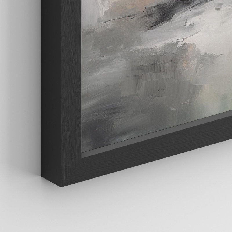«Ethereal Mist Abstract Neutral Tone» sur papier, Noir, H 12 po x l 16 po