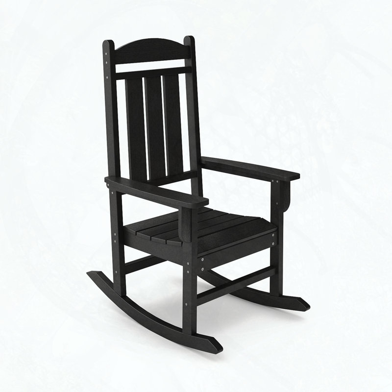 Chaise berçante noire en polyéthylène, Noir