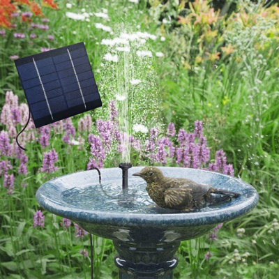 Bird Bath DIY Solar Water Pump Kit, Solar Powered Water Fountains Pump With 4 Nozzles, DIY Water Feature Outdoor Fountains For Bird Bath,Garden And Fish Tank