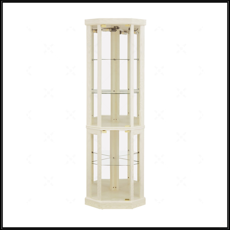 Vitrine d'angle vitrée d'angle pour vitrine d'angle, Blanc antique