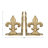 Decorative Distressed Metal Fleur de Lis Bookends-836453707