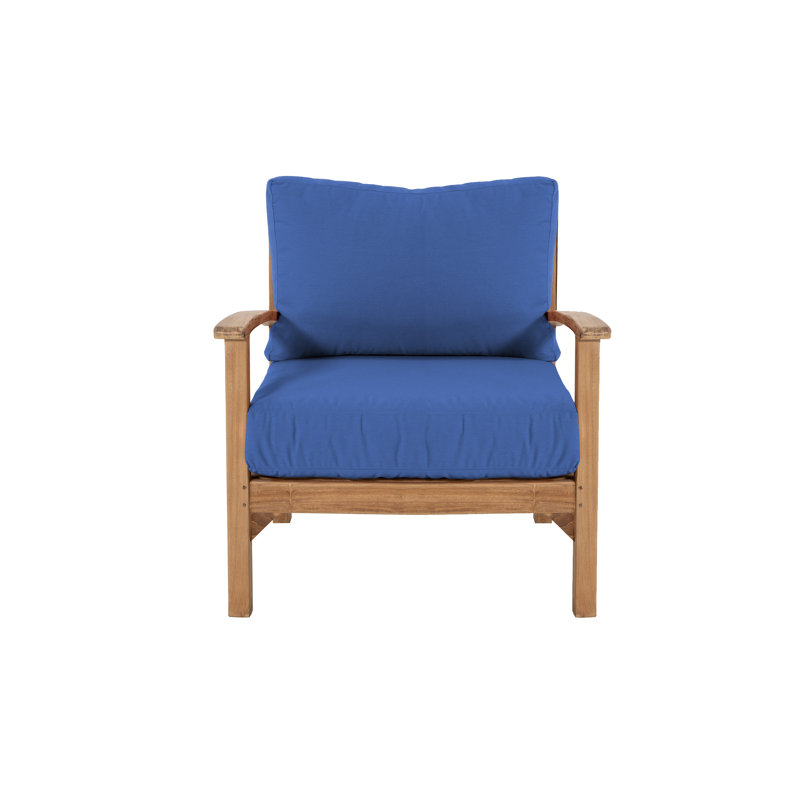Huntington Outdoor 6 - Piece Teak Conversation Set, Sapphire