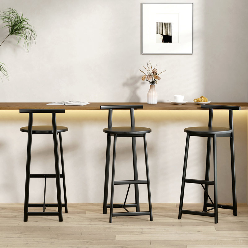 Ensemble de 3 tabourets de bar 27 po H 27 po avec repose-pieds moderne