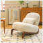 Mignon fauteuil d'appoint avec pieds en bois massif, coussin en tissu doux, idéal pour le salon, la chambre à coucher et le balcon-130788288