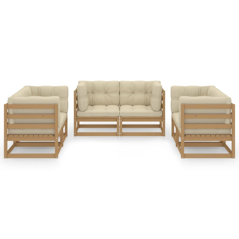 Sheniah 6 Piece Patio Lounge Set, Yes, Natural