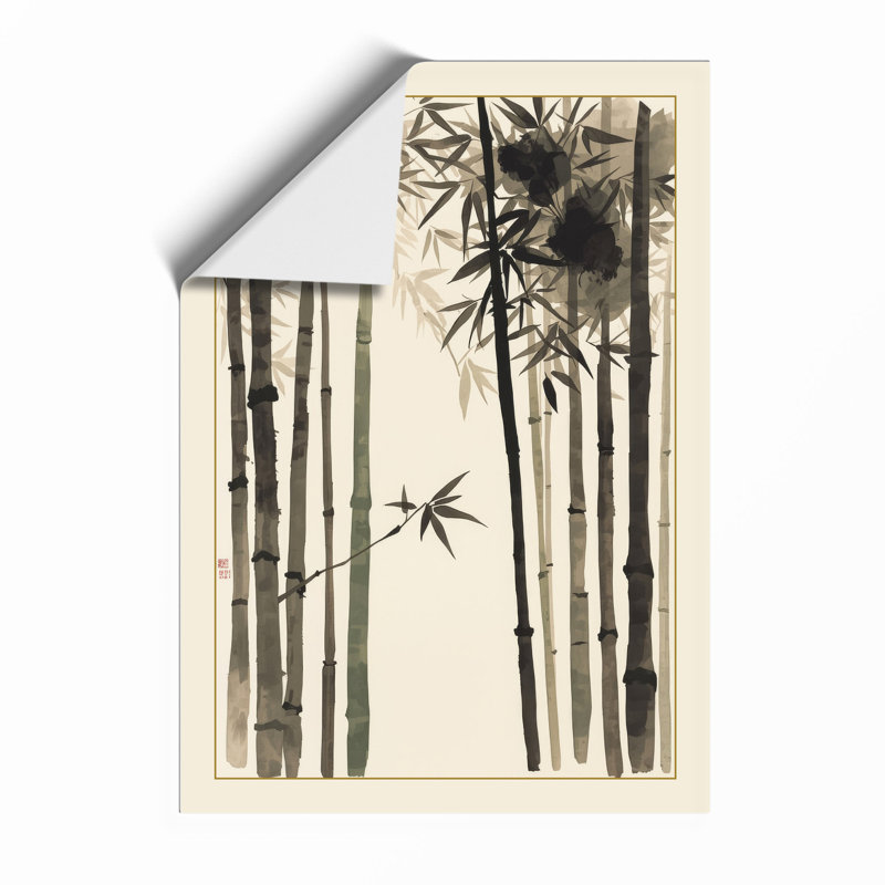 Bamboo Grove Japandi - Framed Print, Unframed, A4 - 29.7 x 21.0 cm
