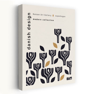 Art moderne danois, fleurs contemporaines abstraites, fleurs naturelles