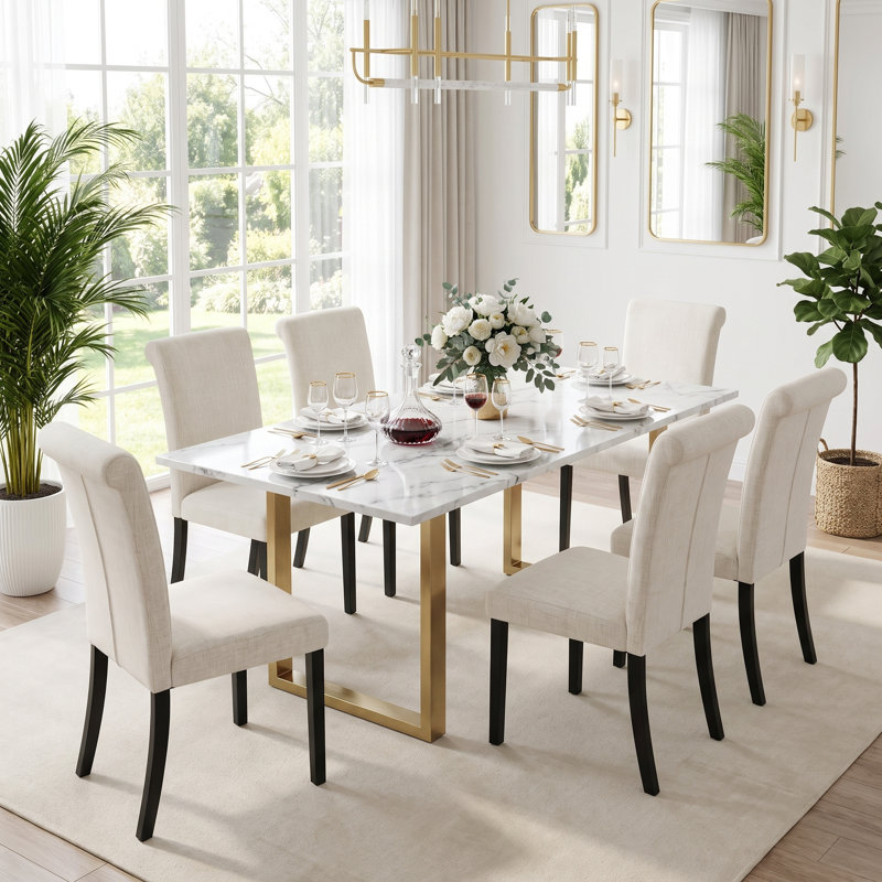 37'' H Linen Upholstered Parsons Chair