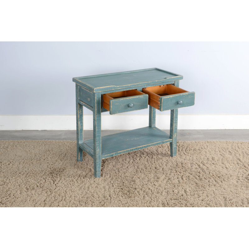 Haralson 33'' Solid Wood Console Table, Sea Green