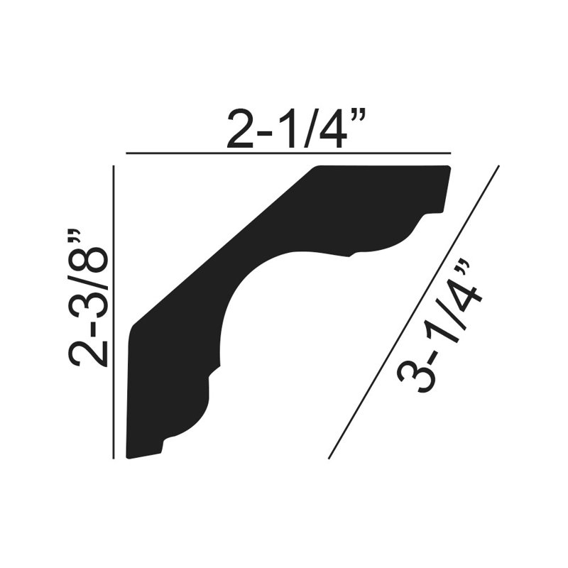 6-inch Primed Polyurethane Crown Moulding Sample