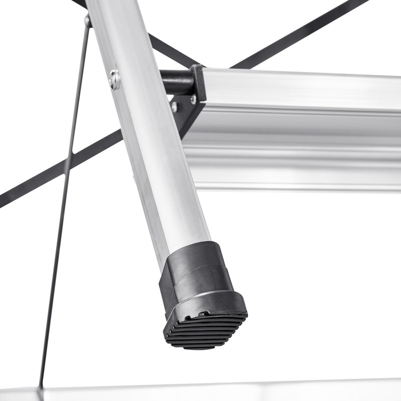 Échelle à 6 marches, escabeau pliant avec large pédale antidérapante et poignée confortable, escabeau en aluminium portatif d'une capacité de 330 lb, multiusage pour la cuisine, l'entrepôt, la maison et le bureau, argent