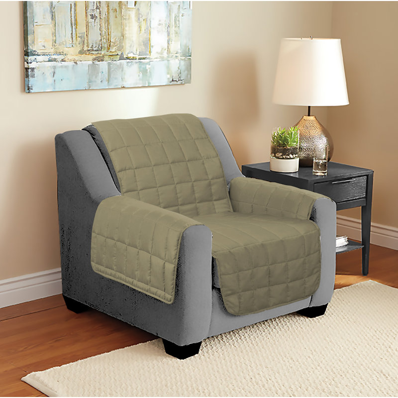 Housse pour fauteuil à coussins carrés / rectangulaires, Brun clair