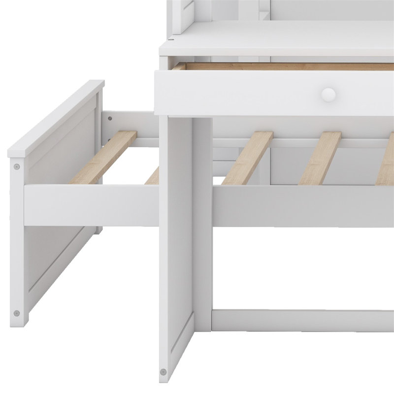 Joal Kids Full Bunk Bed with Drawers, White