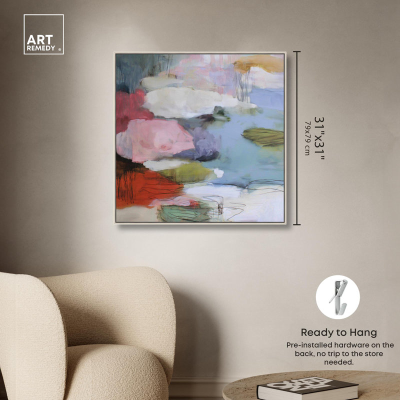 «Vernal Equinox III», reproduction d'art sur toile par Art Remedy, H 30 po x l 30 po, Cadre argenté