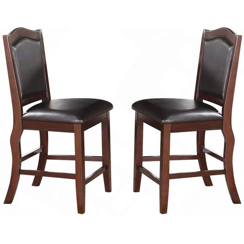 Chaise de salle à manger en similicuir brun foncé