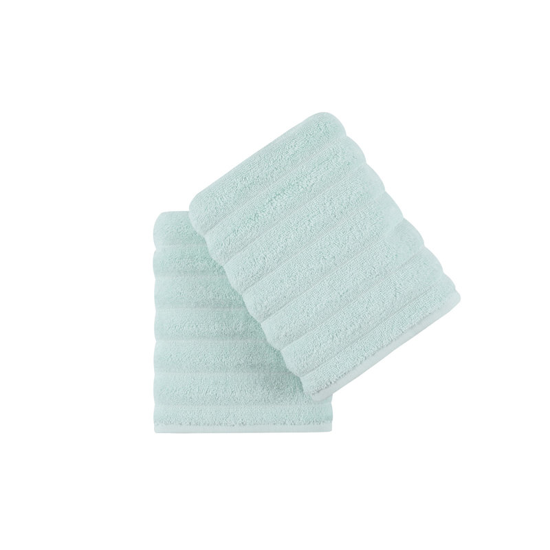 Ensemble de 2 essuie-mains 2 pièces 100% coton, Pétrole clair / bleu