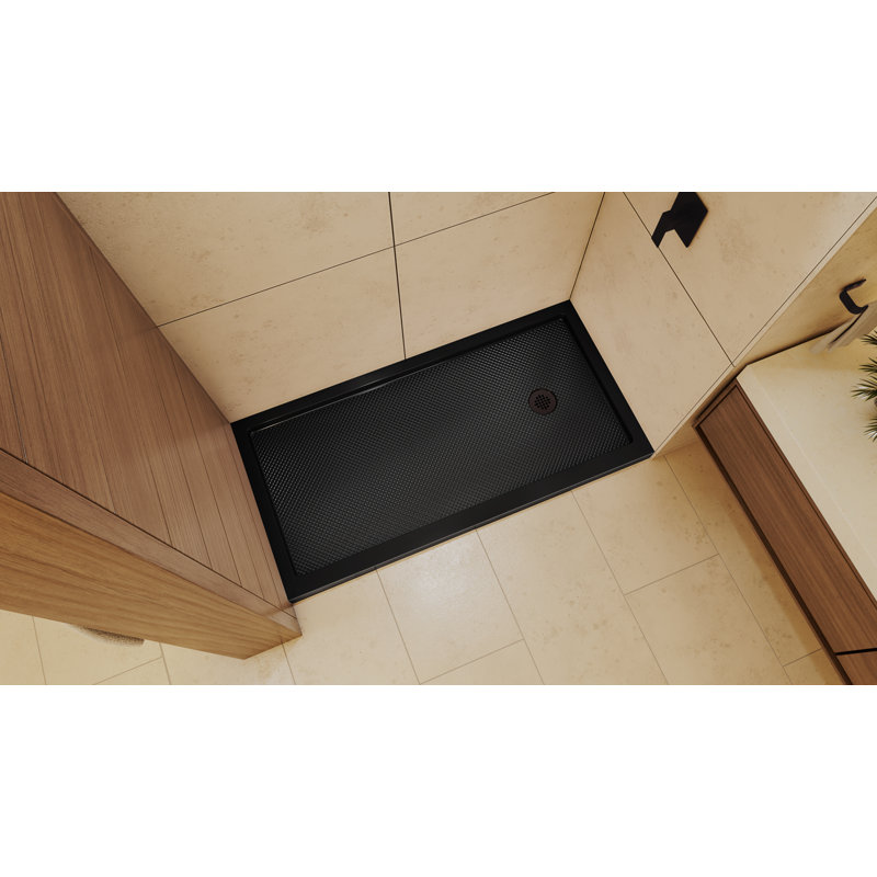 DreamLine SlimLine P 30 po x l 60 po x H 2 3/4 po Base de douche Alcove, Bronze huilé / noir, Oui