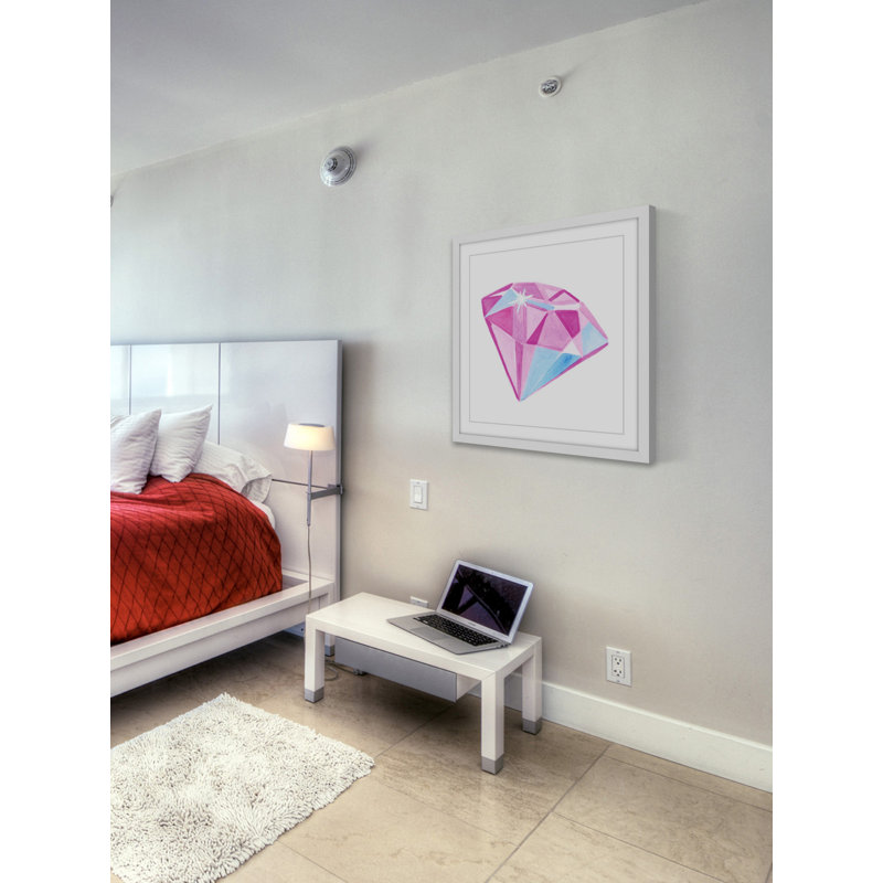 Pink and Blue Abstract Diamond Canvas Print