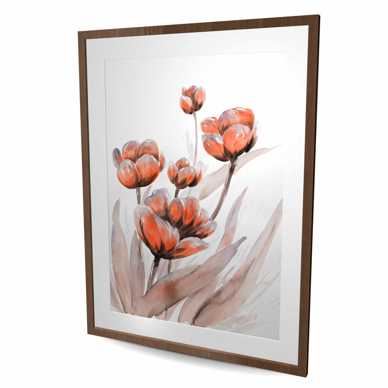 Aquarelle de fleurs sauvages - reproduction encadrée pour la décoration intérieure