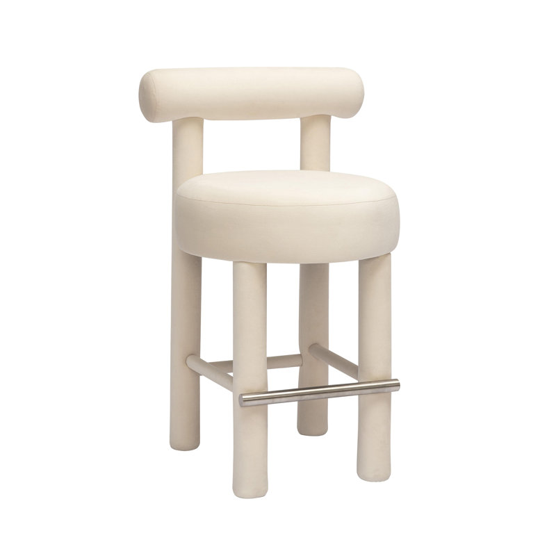 Lowther Carmel Performance Counter Stool, Velvet Cream