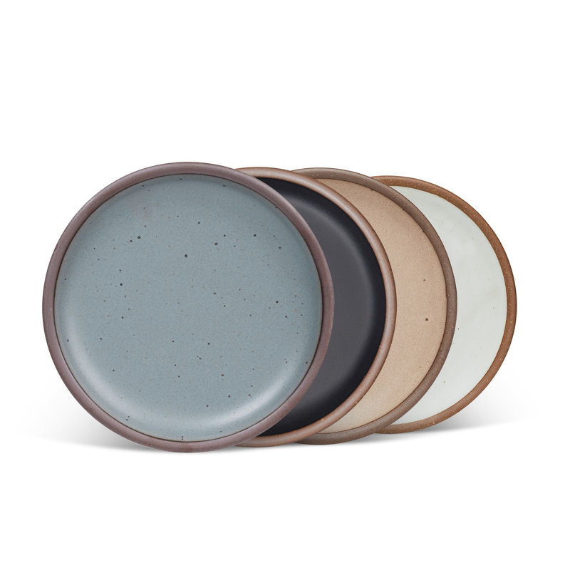 Side Plate - Set of 4, Gray/Brown/Black/White