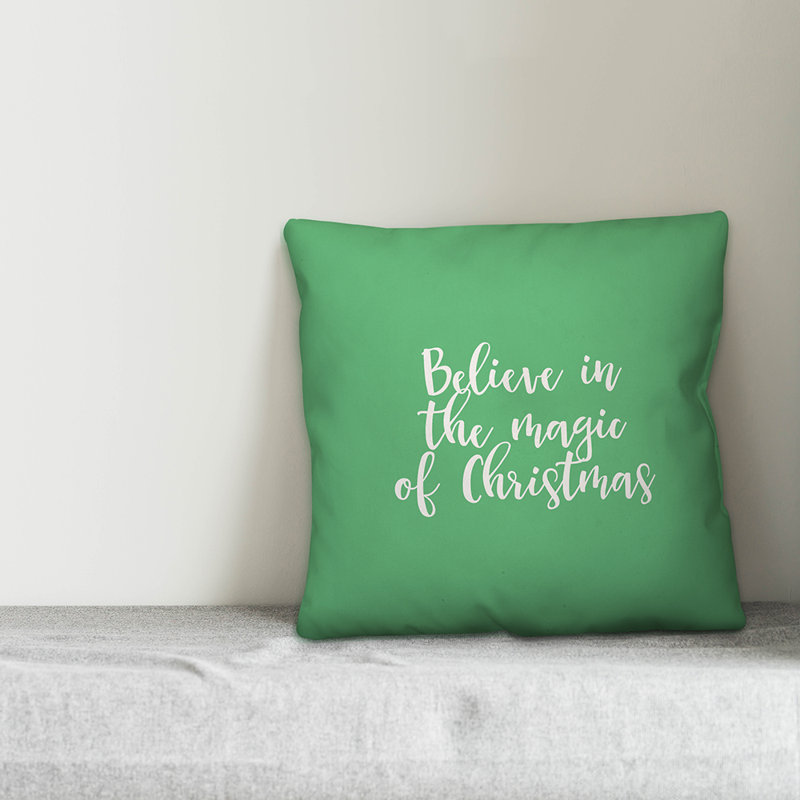 Solid Colour Reversible Throw Pillow, Light Green, Throw Pillow