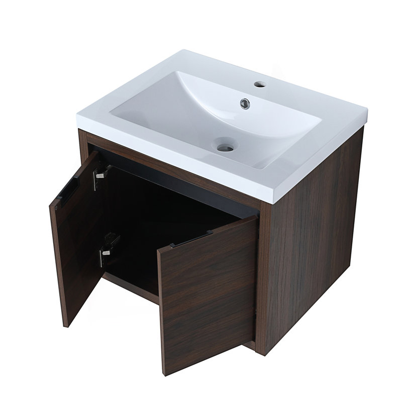 Basilio Bathroom Cabinet, White/Dark Brown