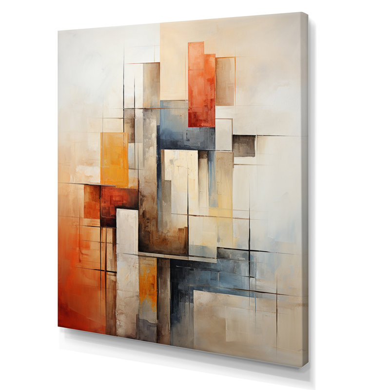 Ireatha Cubism Fragmented Perspectives II - impression, H 40 po x l 30 po x P 1,5 po, Toile tendue