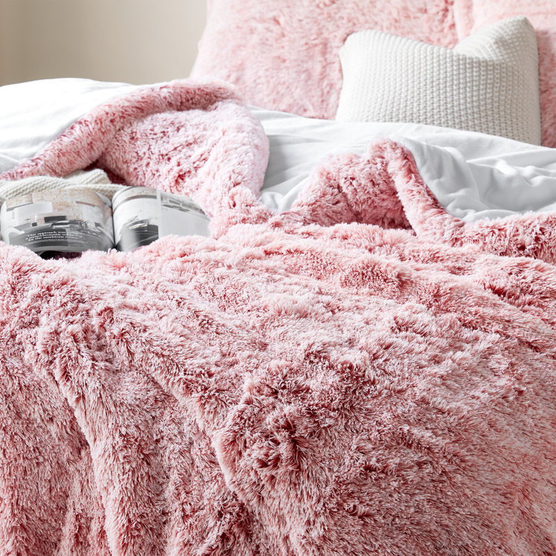 Are You Kidding Polyester Baffle Box Stitch Comforter Set, Queen Comforter + 2 Shams, Pink