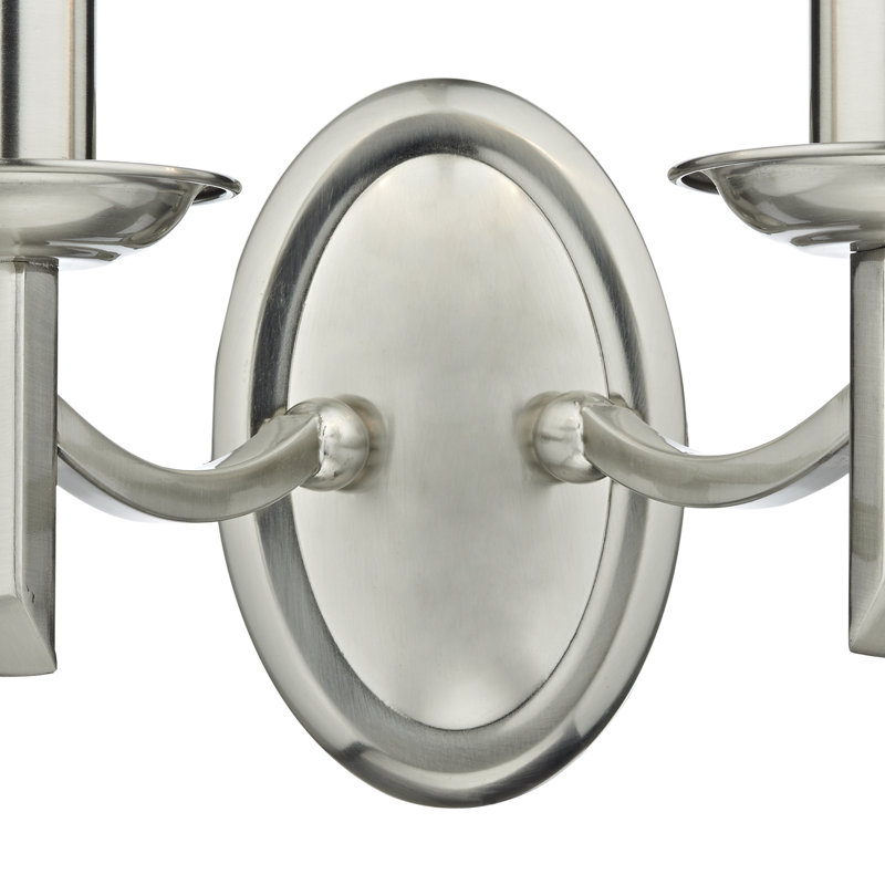 Amplas Candle Wall Light, Satin Chrome