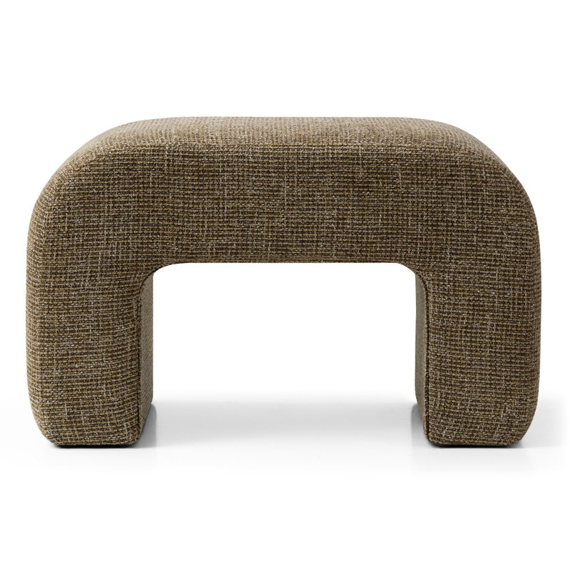 29" Fully Upholstered Small Waterfall Bench, Yellow