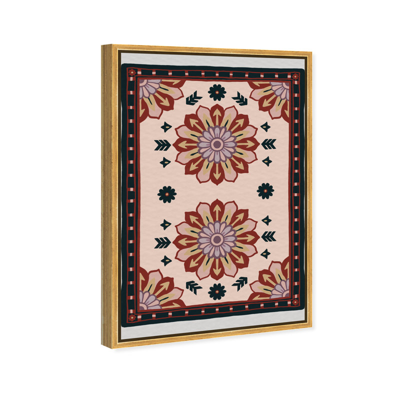 Midnight Damask Canvas Floral & Botanical Print by Oliver Gal, Black Frame, 10 x 15, 16"H x 11"W, Gold Floater Frame
