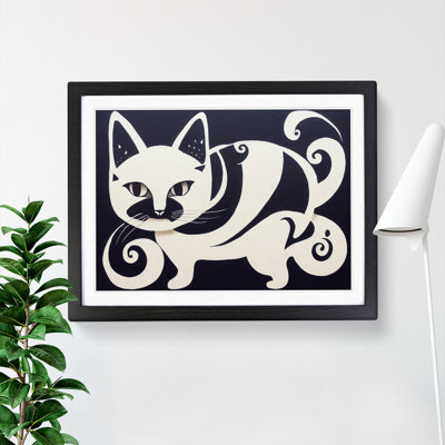Unique Cat Art Abstract - Framed Print