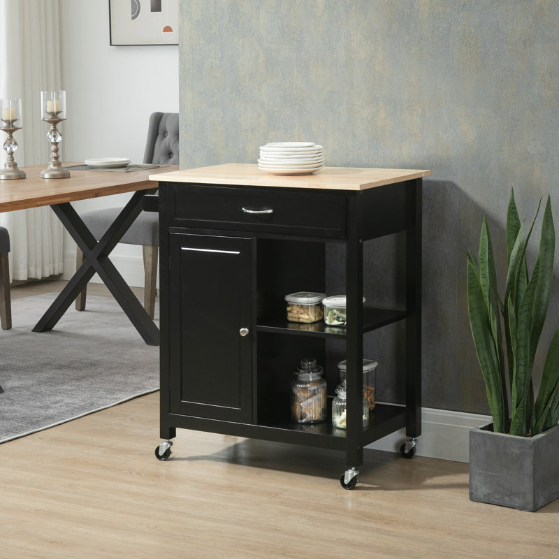 Omariana Kitchen Cart, Black