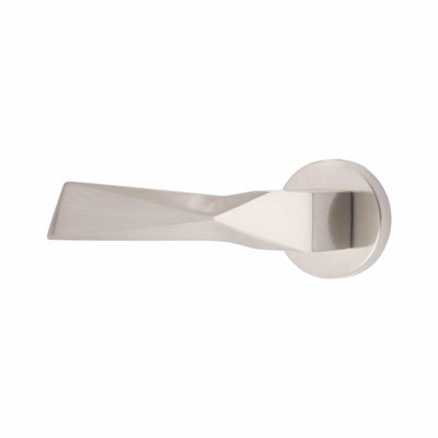  Modern Aura Euro Lock Door Handles in Satin Nickel Finish with70mm Key and Thumbturn Barrell
