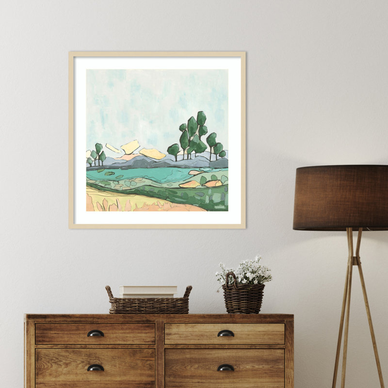 «Hills and Trees» par Jacob q, impression sur bois encadrée, H 33 po x l 33 po