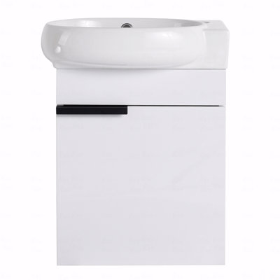 Meuble-lavabo à fermeture en douceur avec lavabo
