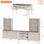 Ensemble de bureau et de meuble télé de style campagnard, centre de divertissement avec tablettes pour téléviseurs de 75 po ou moins, armoire de rangement en verre avec amplement d'espace, bureau d'écriture pour le bureau personnel et le salon-1300551974-1300551973