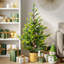 Ensemble de 2 arbres de Noël artificiels vert avec support pour pot