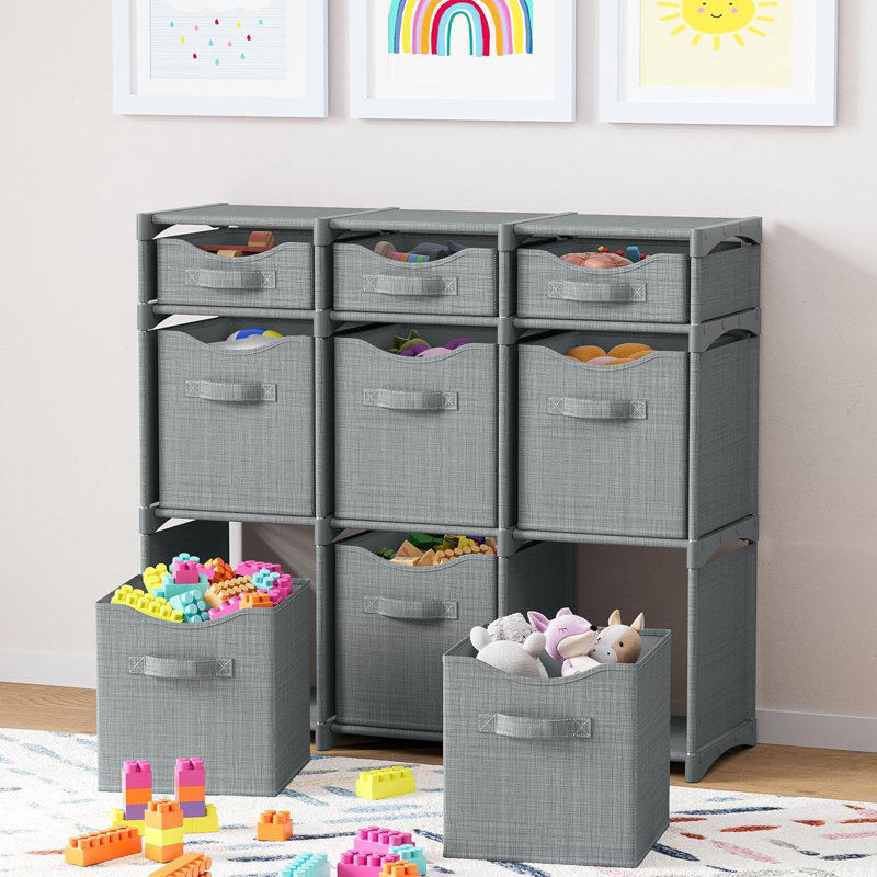 9 Cube Closet Organizers, Includes All Storage Cube Bins, Easy To Assemble Storage Unit With Drawers