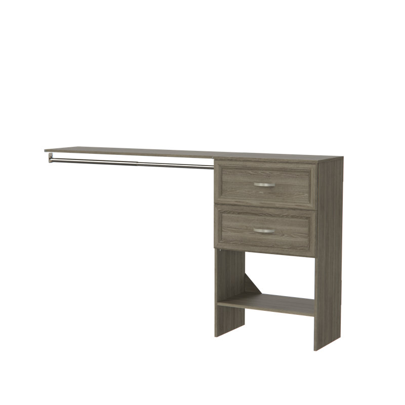 Suitesymphony Base Unit With 2 Traditional Styled Drawers And Top Shelf, Gray