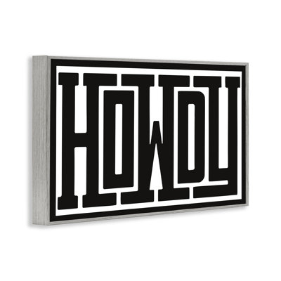 Bold Vintage Howdy Greeting Black Framed Giclee Art, design by Lettered and Lined