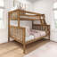 Lit superposé simple au dessus d'un lit double en bois massif-305743977